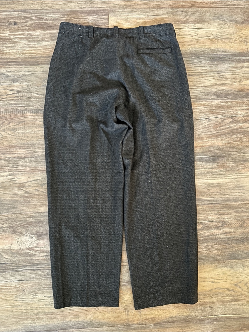 Vintage Pleated Wool Blend Relaxed Fit Plaid Pants 36/30 - Picture 4 of 4
